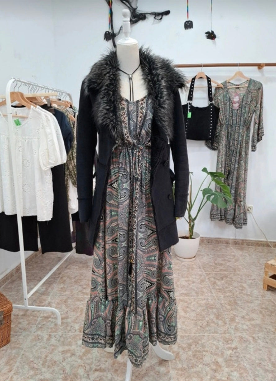 Abrigo Ecopiel Negro