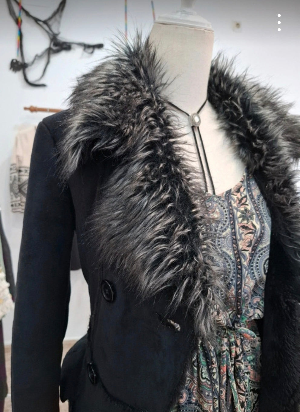 Abrigo Ecopiel Negro