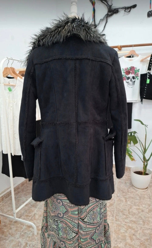 Abrigo Ecopiel Negro