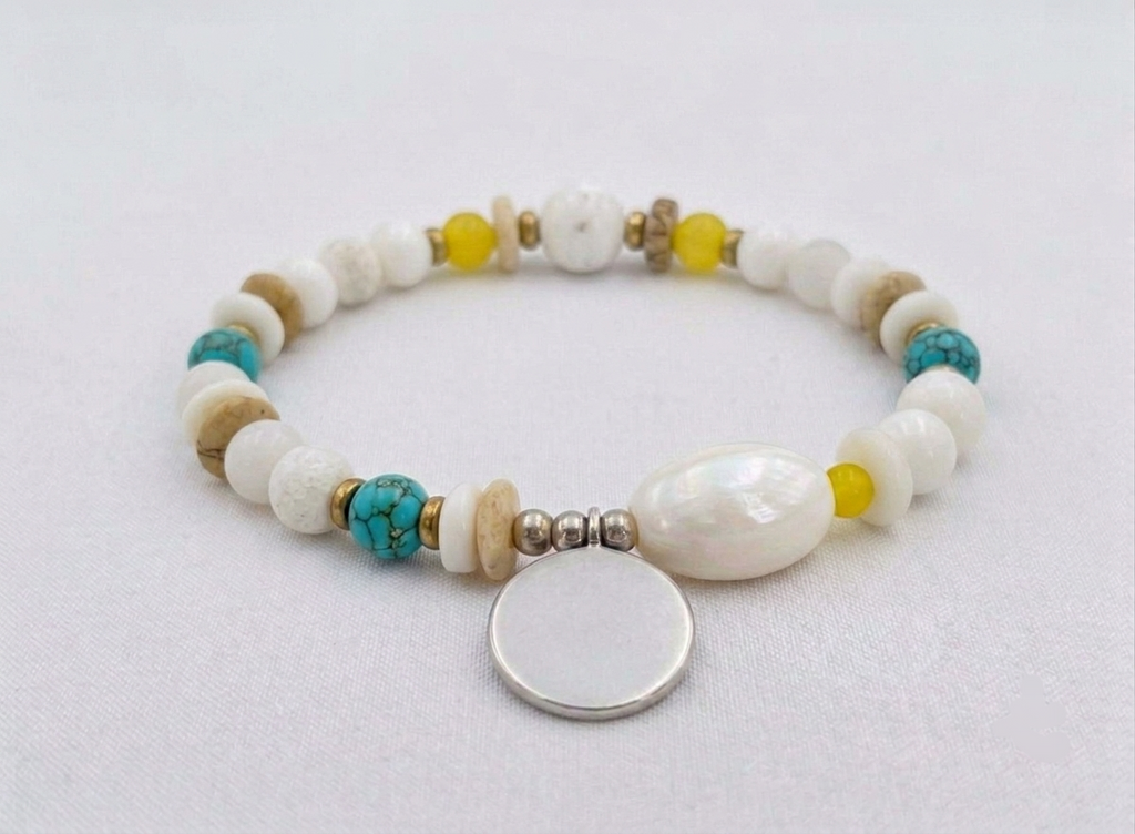 Pulsera Artesanal de Cuentas y Acero